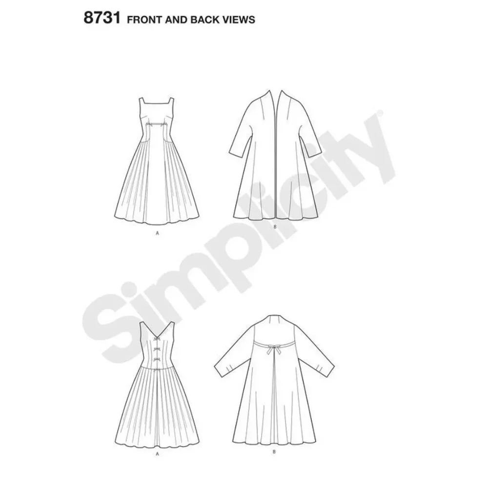 Simplicity‎ 8731 R10152 1950s Sewing Pattern Misses Dress Lined Coat Sizes 6-14